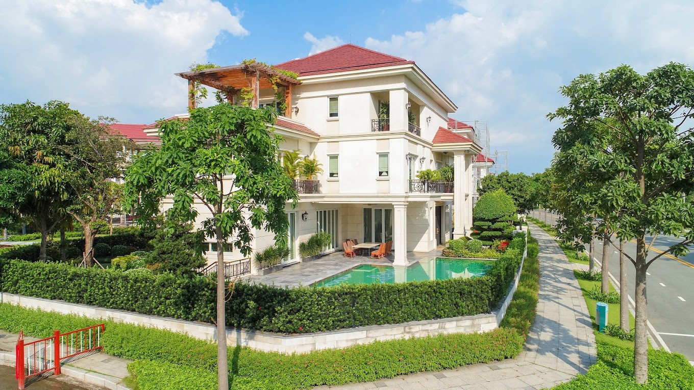 The villa has a large area and has a private swimming pool