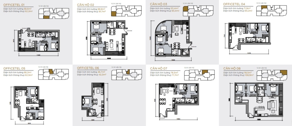Typical Apartment Floor Plan at Vinhomes Golden River, Ba Son, District 1