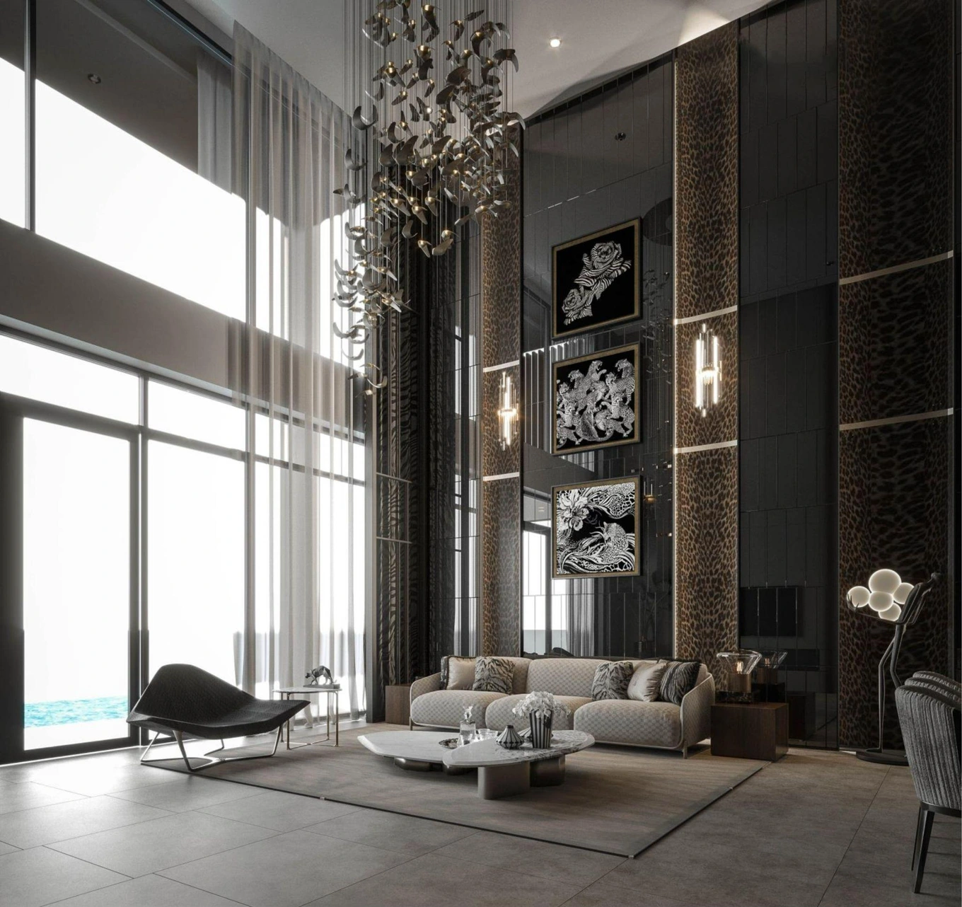 The space inside the mansion was personally designed by Cavalli's team and placed in the latest collection 2022 The Wild Collection.