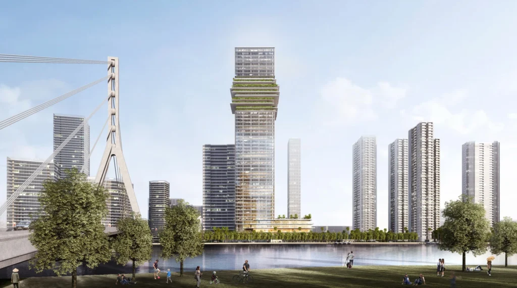 Tòa nhà văn phòng - TTTM Marina Central Tower trong khu phức hợp bất động sản hàng hiệu Grand Marina, Saigon.